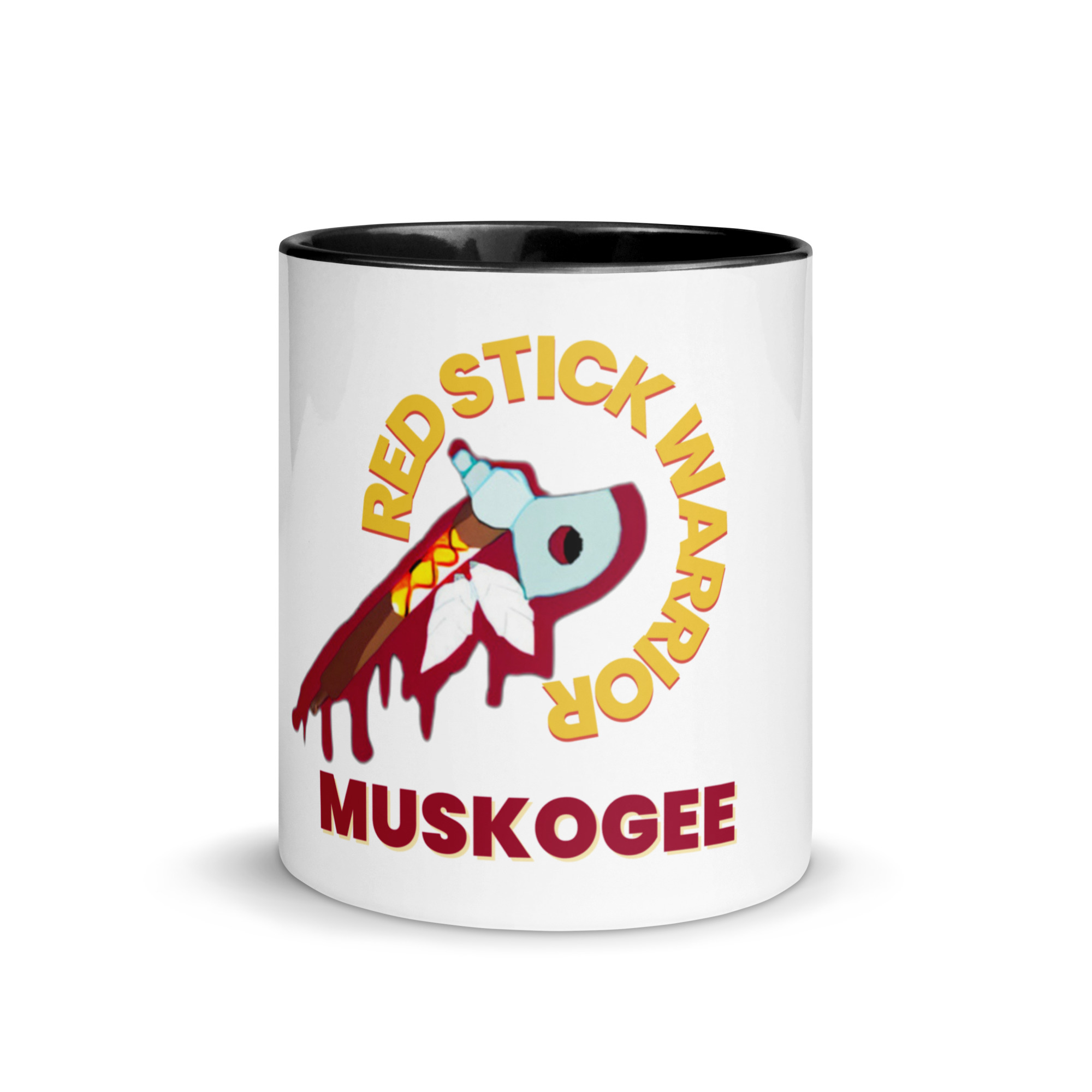 Red Stick Warrior Muskogee Mug with Color Inside - Image 3
