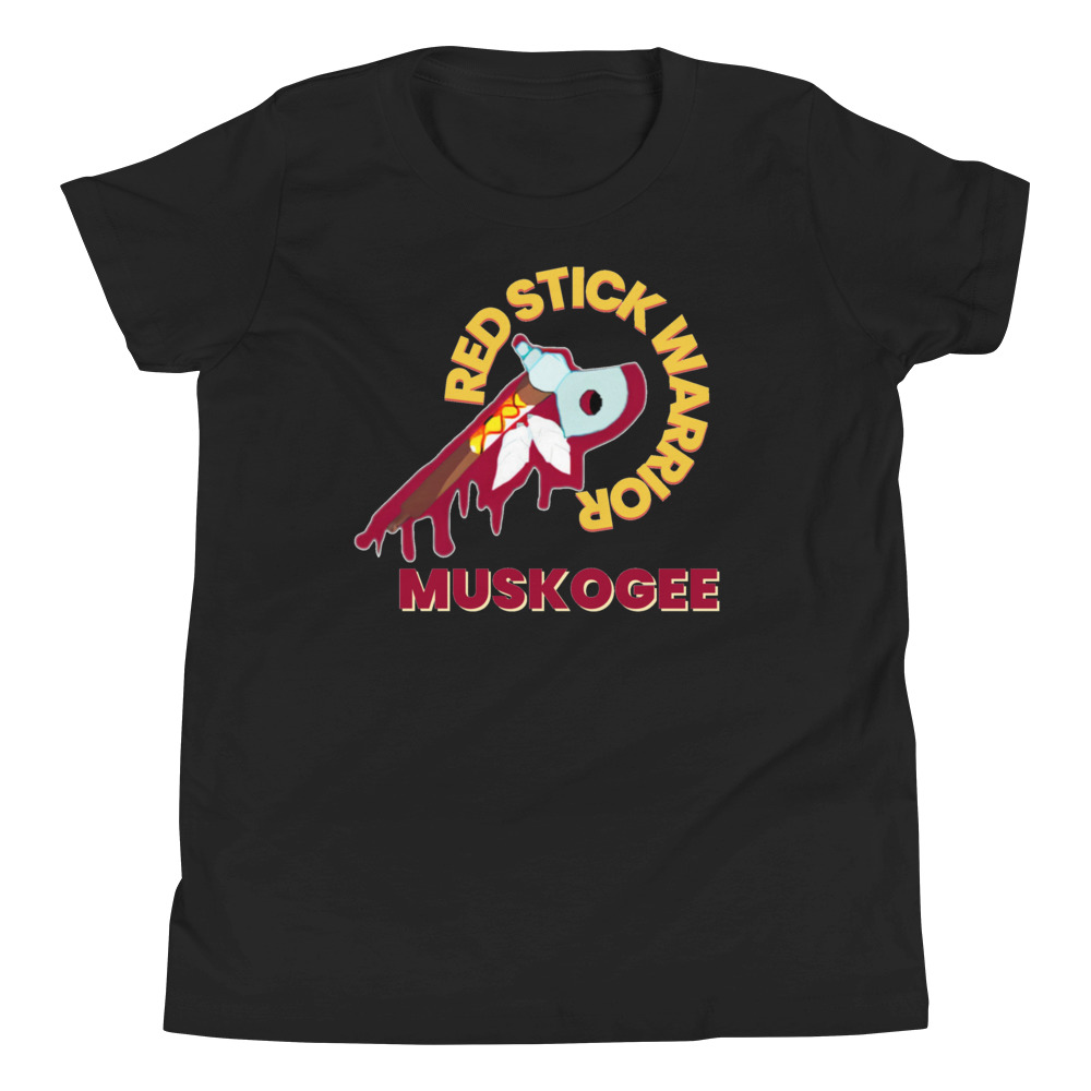 Red Stick Warrior Muskogee Youth t-Shirt - Image 2