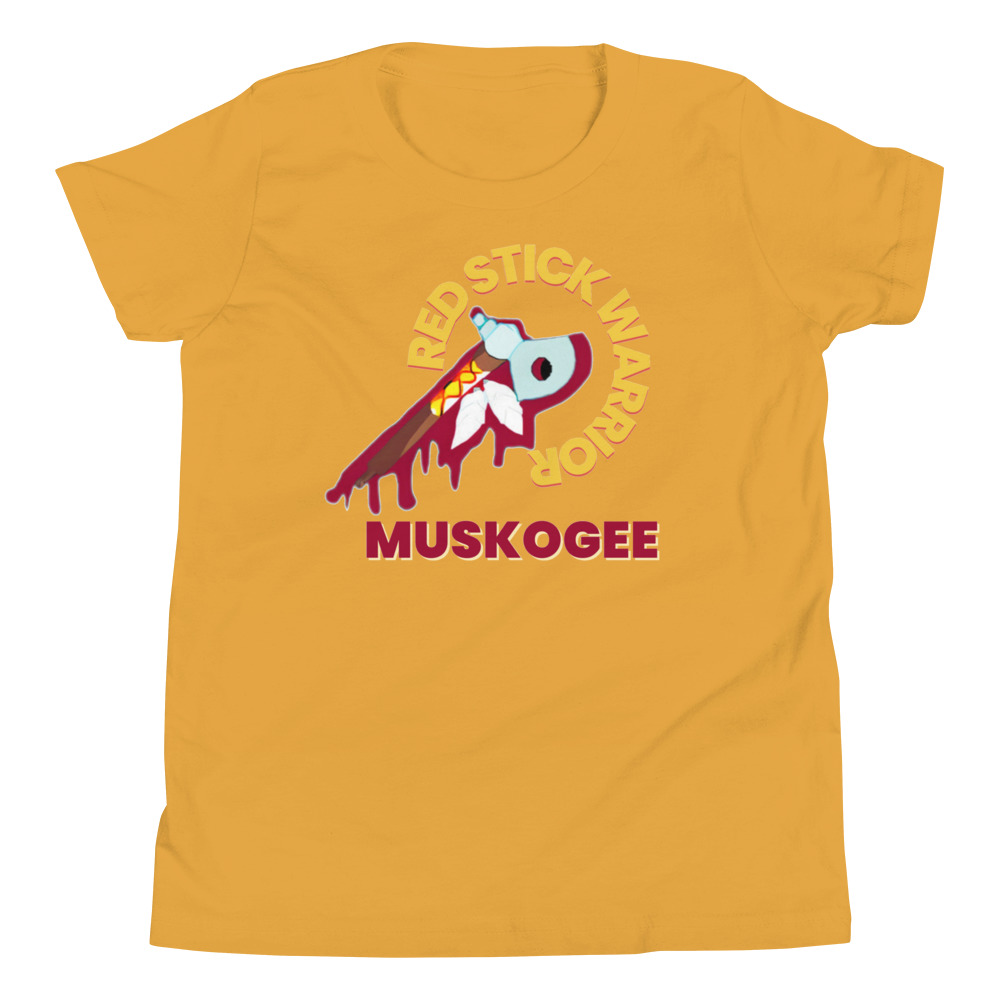 Red Stick Warrior Muskogee Youth t-Shirt - Image 4