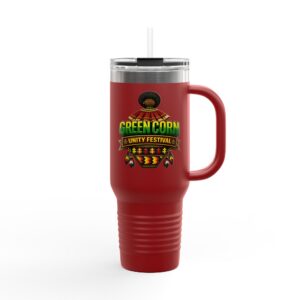 40oz Insulated Travel Mug — Green Corn Unity Festival Logo Tumbler