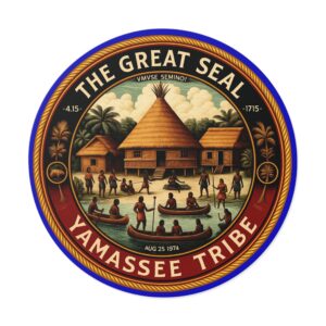 Yamassee Indian Tribe Great Seal Round Vinyl Sticker